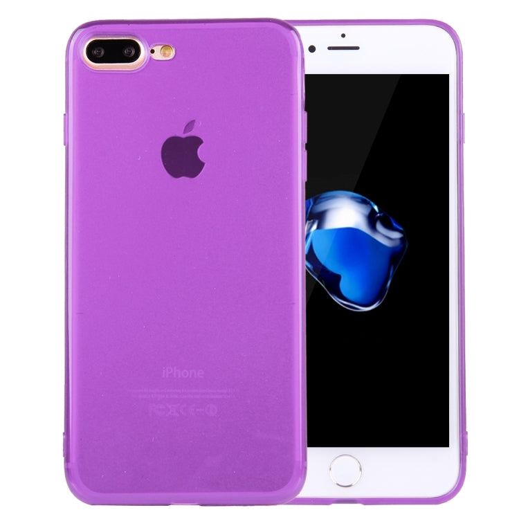 For iPhone 8 Plus & 7 Plus   0.5mm Ultra-thin Dark Color Transparent TPU Protective Case