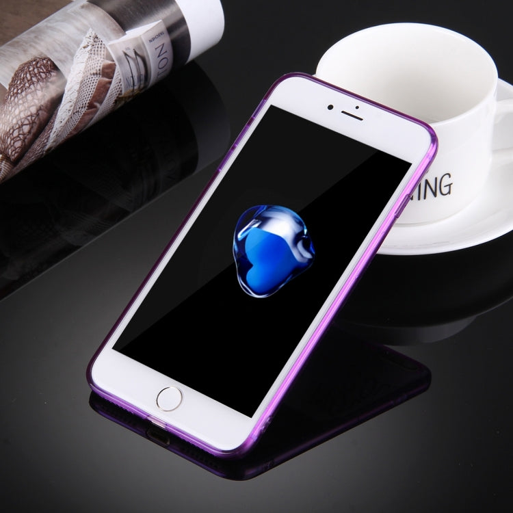 For iPhone 8 Plus & 7 Plus   0.5mm Ultra-thin Dark Color Transparent TPU Protective Case