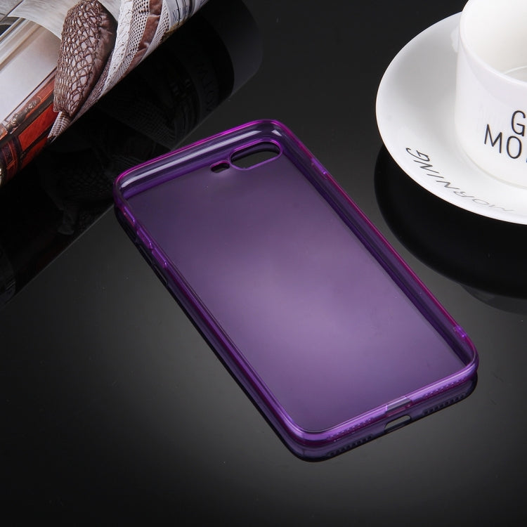 For iPhone 8 Plus & 7 Plus   0.5mm Ultra-thin Dark Color Transparent TPU Protective Case