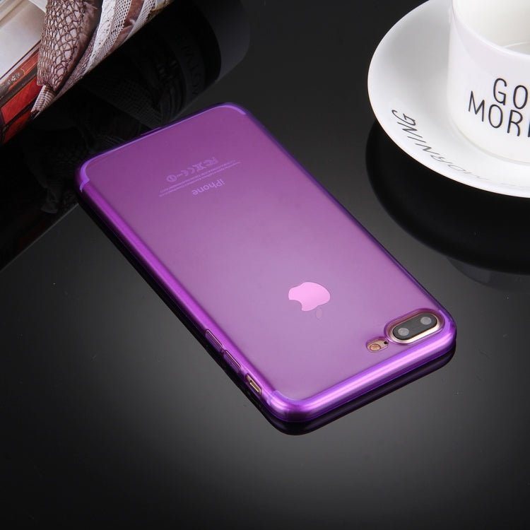 For iPhone 8 Plus & 7 Plus   0.5mm Ultra-thin Dark Color Transparent TPU Protective Case