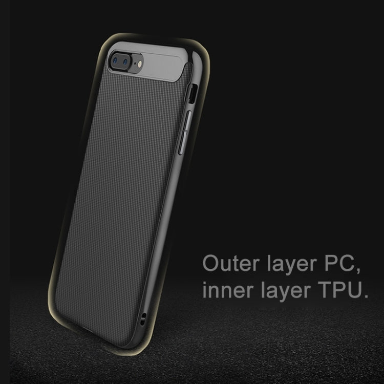 ROCK Vision Series for iPhone 8 Plus & 7 Plus   Artistic Carbon Fibre Texture TPU + PC Protective Case with Sling Hole
