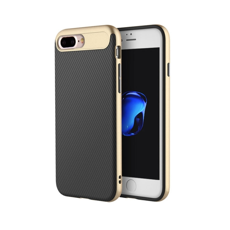 ROCK Vision Series for iPhone 8 Plus & 7 Plus   Artistic Carbon Fibre Texture TPU + PC Protective Case with Sling Hole