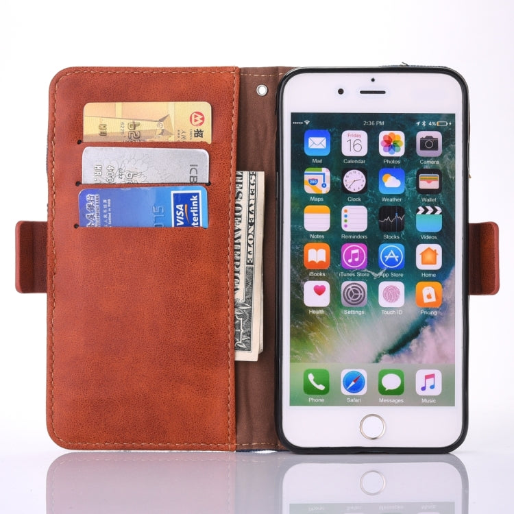 For iPhone 8 Plus & 7 Plus   Denim Cloth Texture Horizontal Flip Leather Case with Holder & Card Slots & Wallet