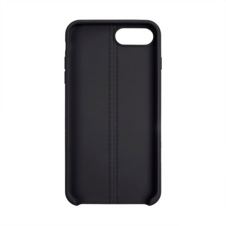 For iPhone 8 Plus & 7 Plus   Central Double Line Smooth Surface Soft TPU Protective Case
