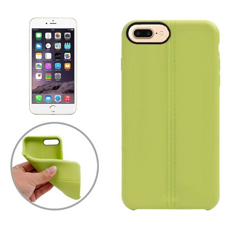 For iPhone 8 Plus & 7 Plus   Central Double Line Smooth Surface Soft TPU Protective Case