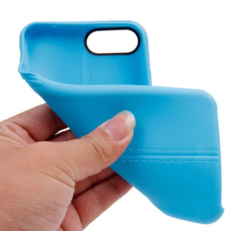 For iPhone 8 Plus & 7 Plus   Central Double Line Smooth Surface Soft TPU Protective Case