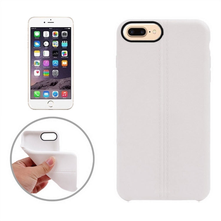 For iPhone 8 Plus & 7 Plus   Central Double Line Smooth Surface Soft TPU Protective Case
