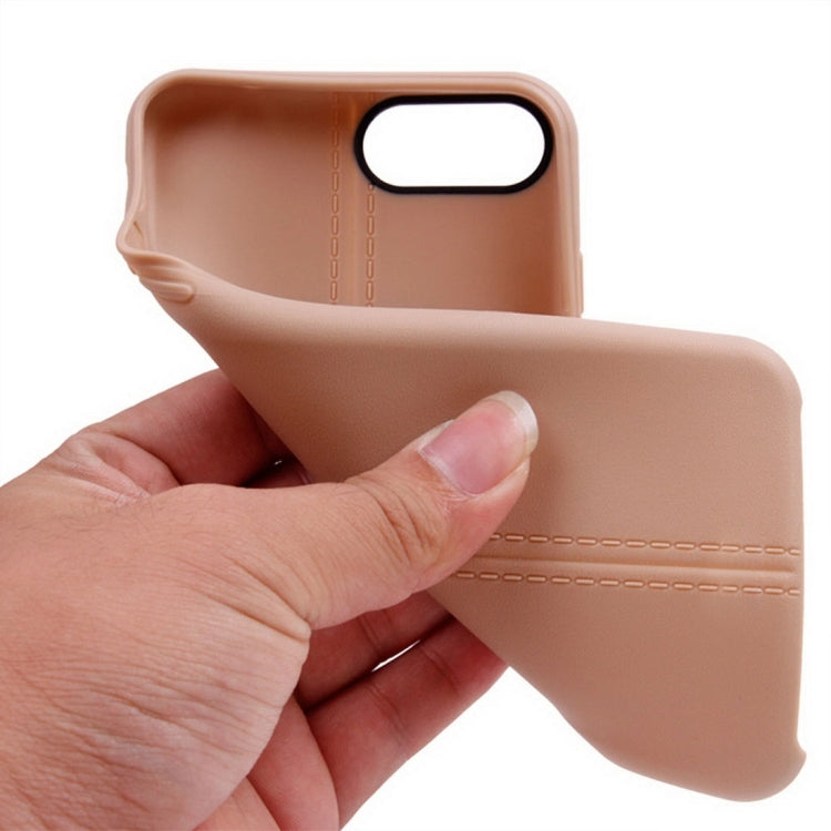 For iPhone 8 Plus & 7 Plus   Central Double Line Smooth Surface Soft TPU Protective Case