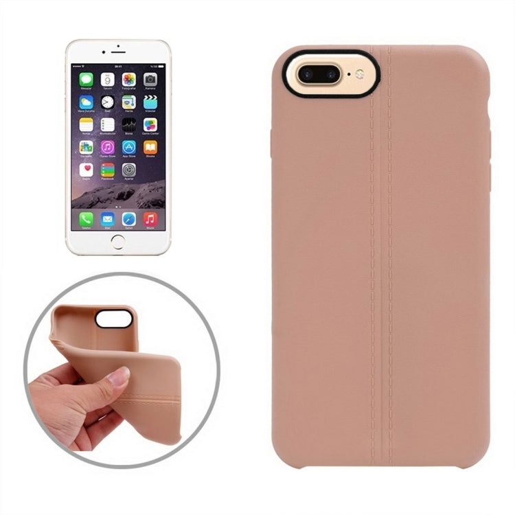 For iPhone 8 Plus & 7 Plus   Central Double Line Smooth Surface Soft TPU Protective Case