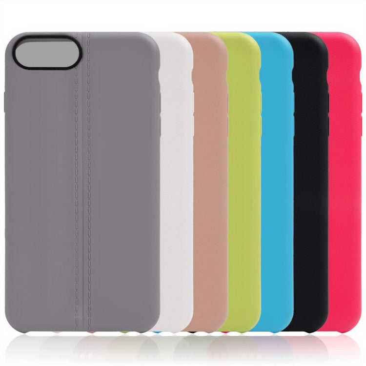 For iPhone 8 Plus & 7 Plus   Central Double Line Smooth Surface Soft TPU Protective Case
