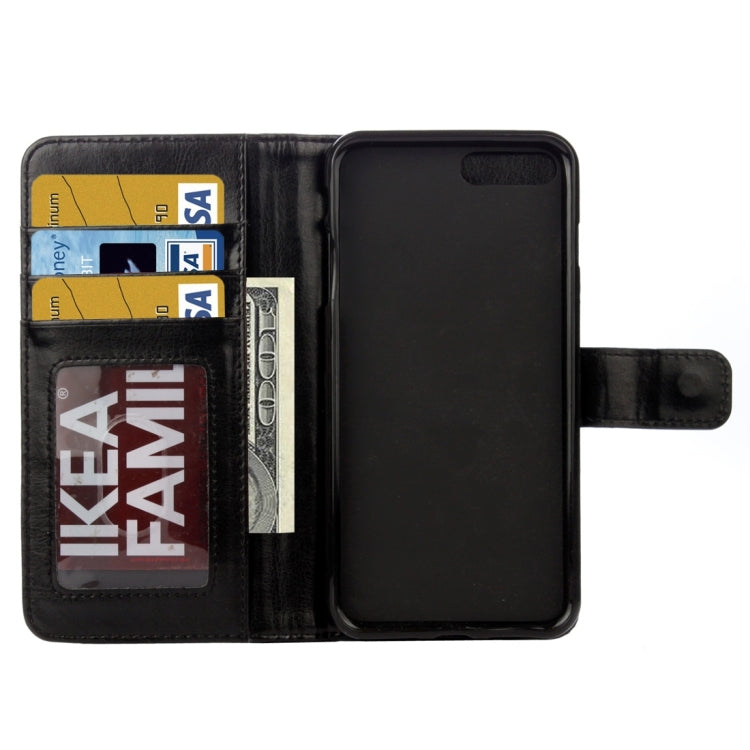 For iPhone 8 Plus & 7 Plus   Separable Crazy Horse Texture Zipper Wallet Style Flip Leather Case