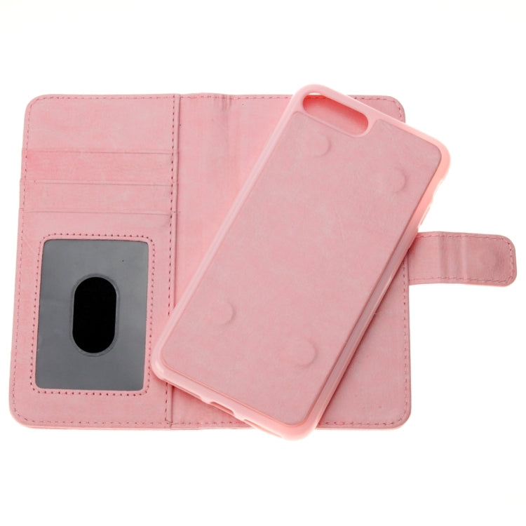 For iPhone 8 Plus & 7 Plus   Separable Crazy Horse Texture Zipper Wallet Style Flip Leather Case