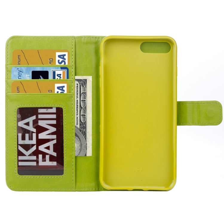 For iPhone 8 Plus & 7 Plus   Separable Crazy Horse Texture Zipper Wallet Style Flip Leather Case