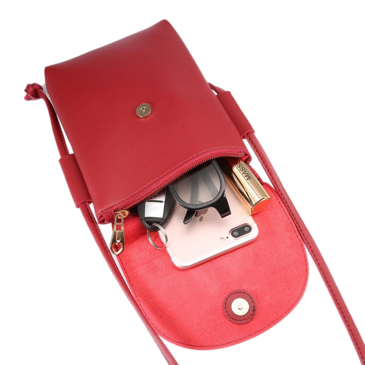 Universal Multi-function Litchi Texture Large Capacity Vertical Flip Genuine Leather Shoulder Bag for iPhone 7 Plus / Sony Xperia Z5 / Huawei P9 Plus, Size: 20.5 x 14.0 x 3.0cm
