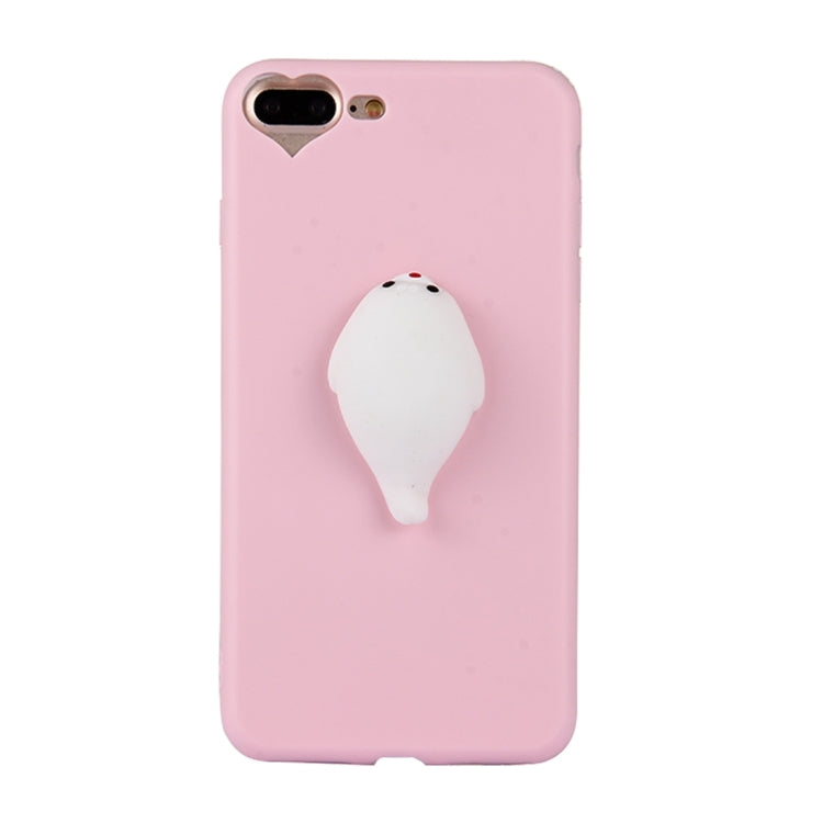 For iPhone 8 Plus & 7 Plus   3D White Sea Lions Pattern Squeeze Relief Squishy Dropproof Protective Back Cover Case