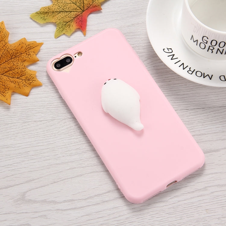 For iPhone 8 Plus & 7 Plus   3D White Sea Lions Pattern Squeeze Relief Squishy Dropproof Protective Back Cover Case
