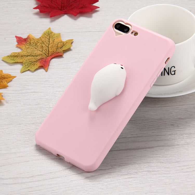 For iPhone 8 Plus & 7 Plus   3D White Sea Lions Pattern Squeeze Relief Squishy Dropproof Protective Back Cover Case