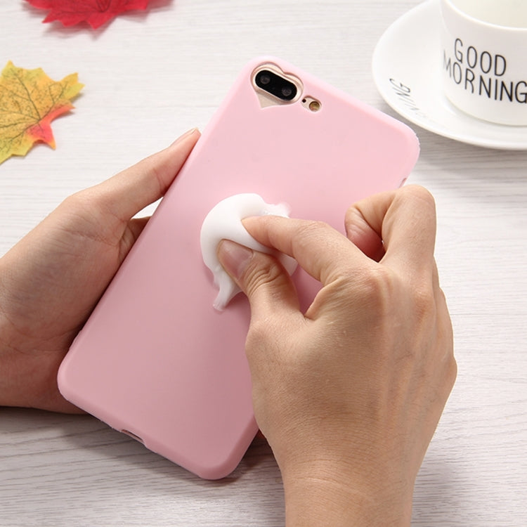 For iPhone 8 Plus & 7 Plus   3D White Sea Lions Pattern Squeeze Relief Squishy Dropproof Protective Back Cover Case