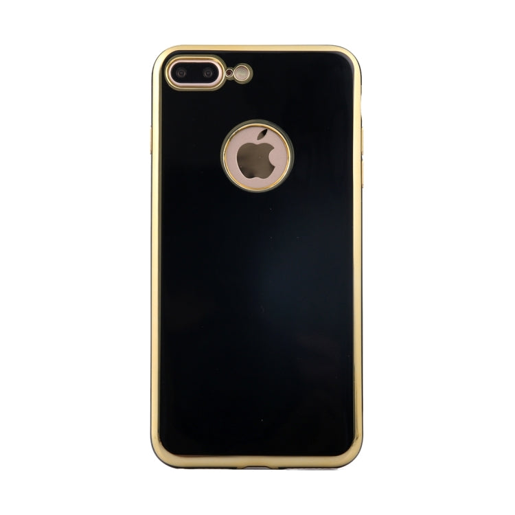 For iPhone 8 Plus & 7 Plus   Electroplating Gold Edge Soft TPU Protective Case