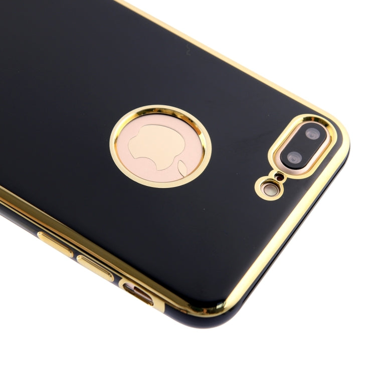 For iPhone 8 Plus & 7 Plus   Electroplating Gold Edge Soft TPU Protective Case