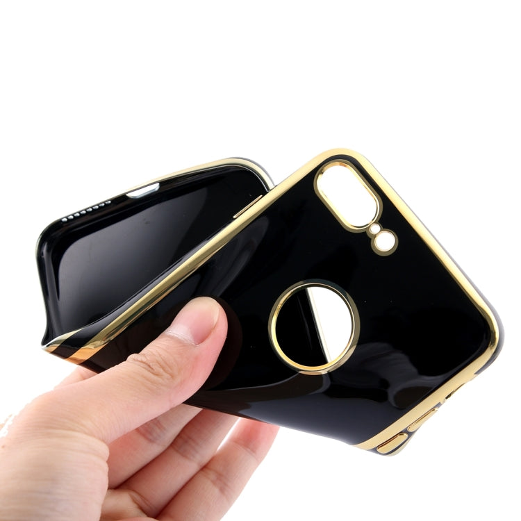 For iPhone 8 Plus & 7 Plus   Electroplating Gold Edge Soft TPU Protective Case