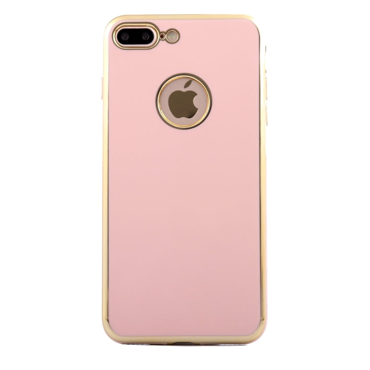 For iPhone 8 Plus & 7 Plus   Electroplating Gold Edge Soft TPU Protective Case