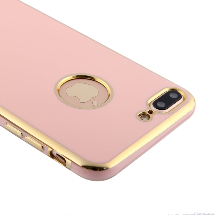 For iPhone 8 Plus & 7 Plus   Electroplating Gold Edge Soft TPU Protective Case