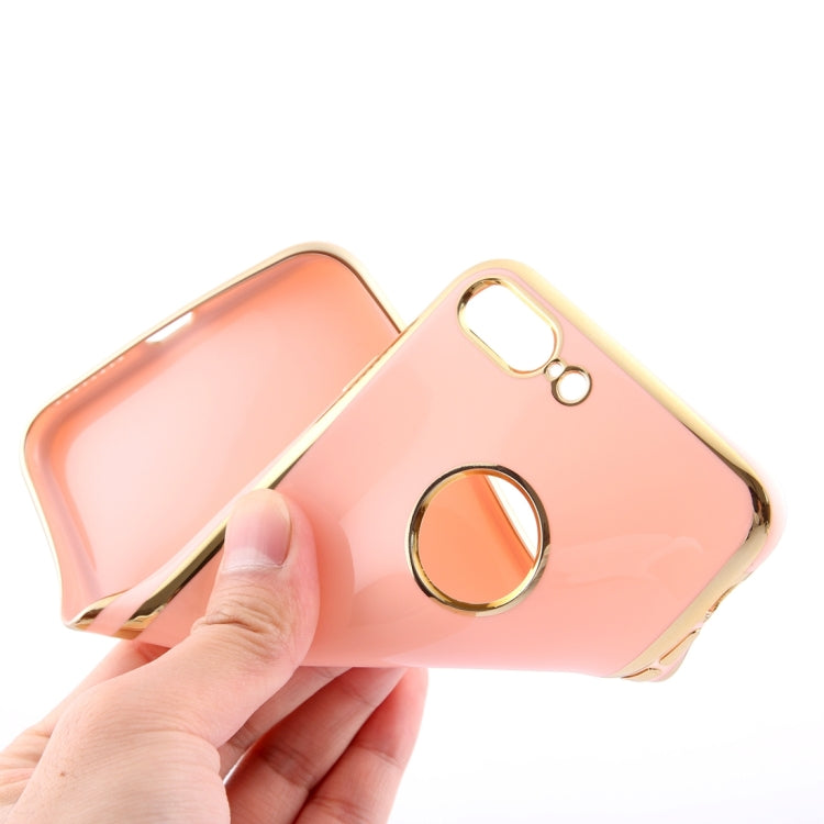 For iPhone 8 Plus & 7 Plus   Electroplating Gold Edge Soft TPU Protective Case