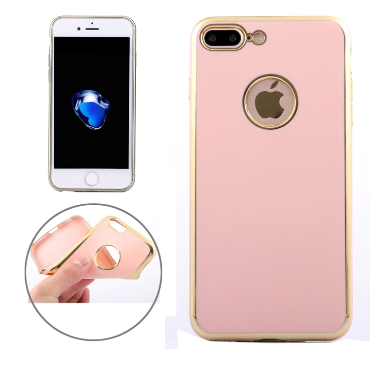 For iPhone 8 Plus & 7 Plus   Electroplating Gold Edge Soft TPU Protective Case