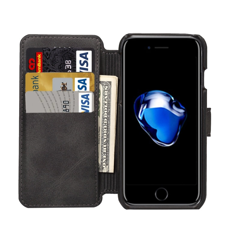 For iPhone 8 Plus & 7 Plus   Cowhide Texture Horizontal Flip Leather Case with Holder & Crad Slots & Wallet