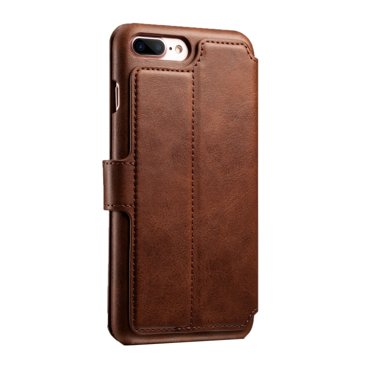 For iPhone 8 Plus & 7 Plus   Cowhide Texture Horizontal Flip Leather Case with Holder & Crad Slots & Wallet