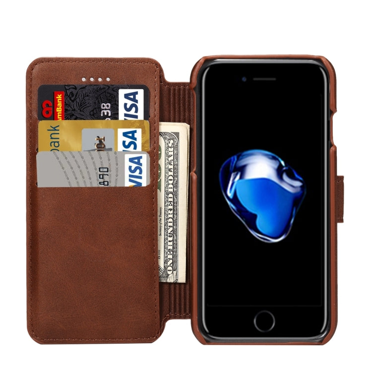 For iPhone 8 Plus & 7 Plus   Cowhide Texture Horizontal Flip Leather Case with Holder & Crad Slots & Wallet