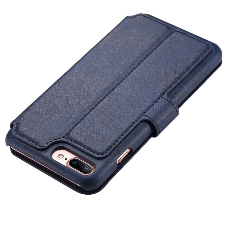For iPhone 8 Plus & 7 Plus   Cowhide Texture Horizontal Flip Leather Case with Holder & Crad Slots & Wallet
