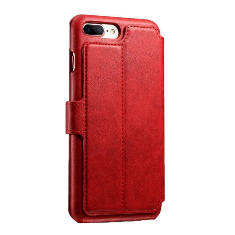 For iPhone 8 Plus & 7 Plus   Cowhide Texture Horizontal Flip Leather Case with Holder & Crad Slots & Wallet