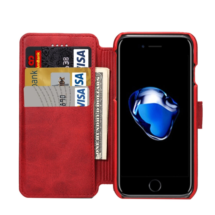 For iPhone 8 Plus & 7 Plus   Cowhide Texture Horizontal Flip Leather Case with Holder & Crad Slots & Wallet