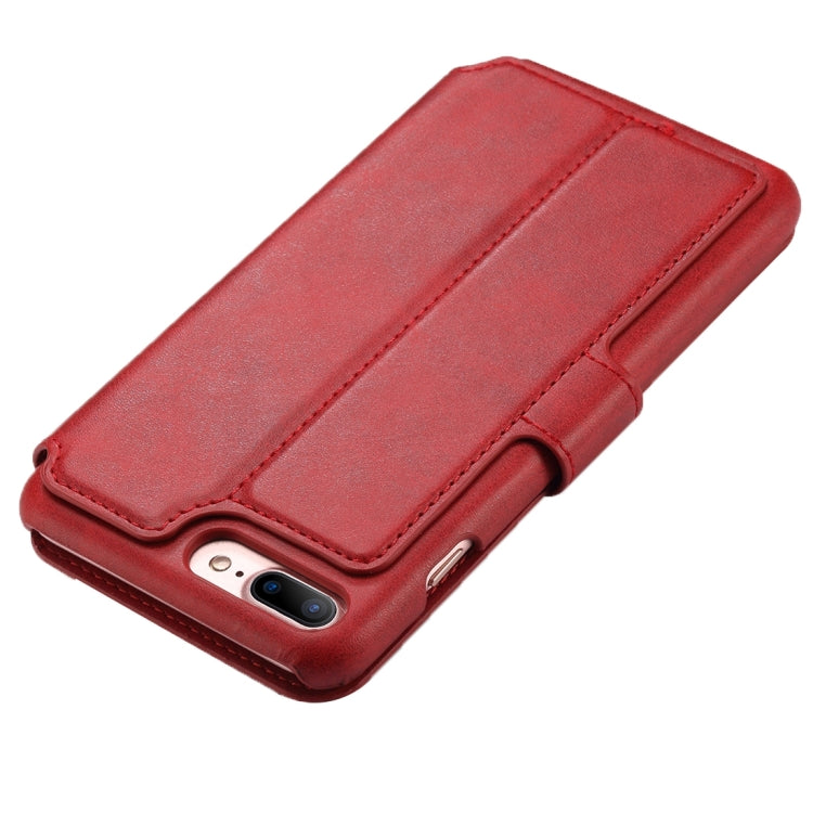 For iPhone 8 Plus & 7 Plus   Cowhide Texture Horizontal Flip Leather Case with Holder & Crad Slots & Wallet