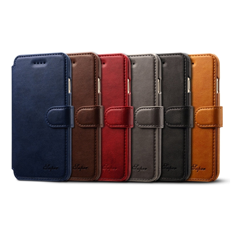 For iPhone 8 Plus & 7 Plus   Cowhide Texture Horizontal Flip Leather Case with Holder & Crad Slots & Wallet