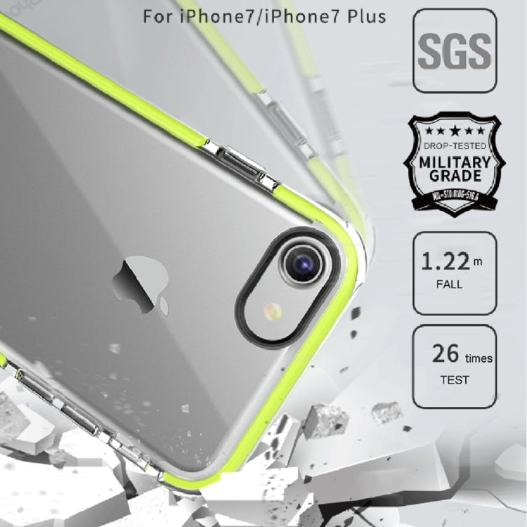 Rock for iPhone 8 Plus & 7 Plus   Drop-tested Military Guard Double Color Soft TPU + TPE Shockproof Protective Back Case(Light Green)