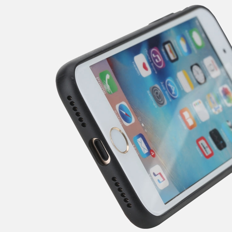 Rock for iPhone 8 Plus & 7 Plus   Antiskid Texture PU Surface + PC Protective Case with TPU Frame & Magnetic Metal Ring Holder