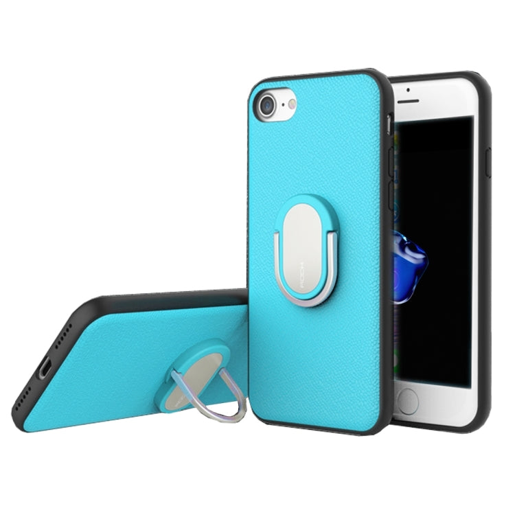Rock for iPhone 8 Plus & 7 Plus   Antiskid Texture PU Surface + PC Protective Case with TPU Frame & Magnetic Metal Ring Holder