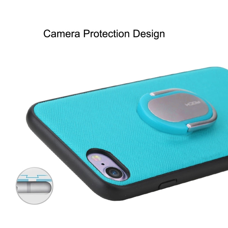 Rock for iPhone 8 Plus & 7 Plus   Antiskid Texture PU Surface + PC Protective Case with TPU Frame & Magnetic Metal Ring Holder