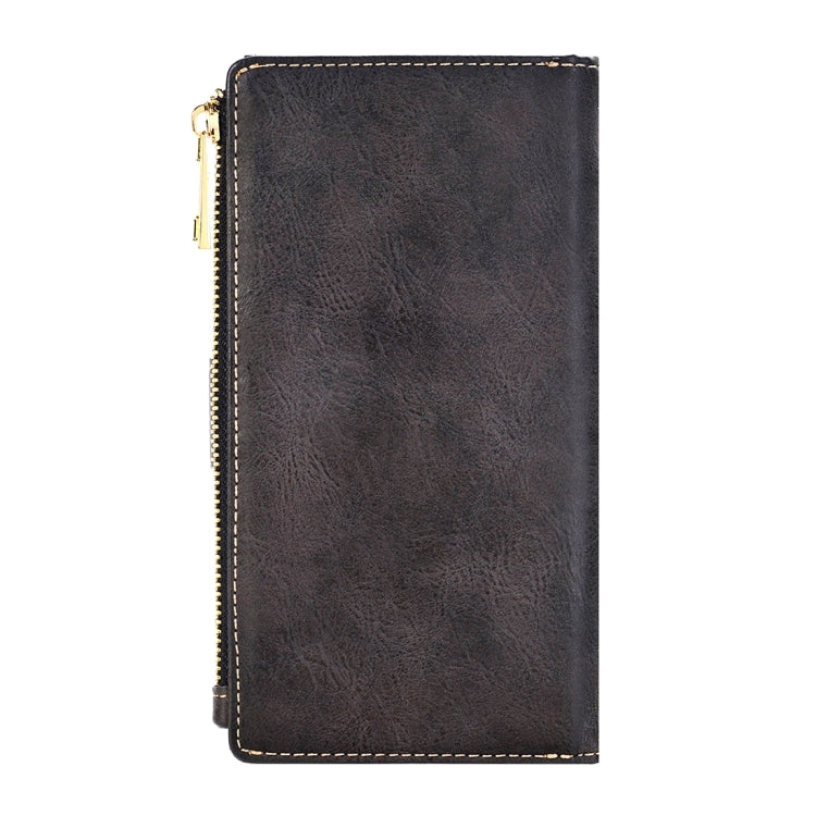 For iPhone 8 Plus & 7 Plus   Retro Style Crazy Horse Texture Horizontal Flip Leather Case with Separable Back Cover & Zip Fastener & Card Slot & Wallet & Magnetic Buckle