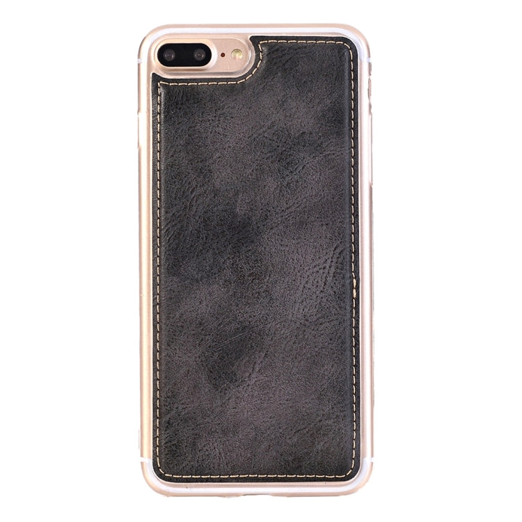For iPhone 8 Plus & 7 Plus   Retro Style Crazy Horse Texture Horizontal Flip Leather Case with Separable Back Cover & Zip Fastener & Card Slot & Wallet & Magnetic Buckle