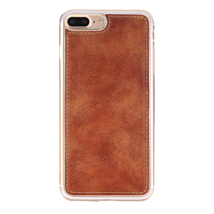 For iPhone 8 Plus & 7 Plus   Retro Style Crazy Horse Texture Horizontal Flip Leather Case with Separable Back Cover & Zip Fastener & Card Slot & Wallet & Magnetic Buckle