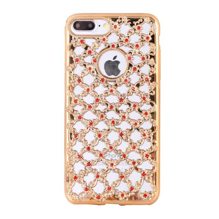 For iPhone 8 Plus & 7 Plus   Electroplating Hollowed-out Diamond Encrusted TPU Protective Case