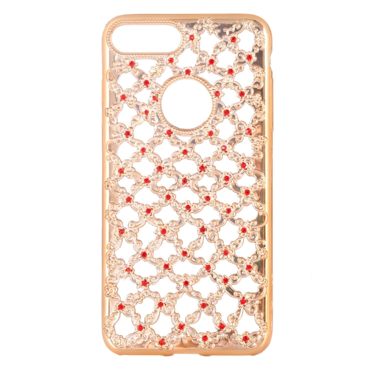 For iPhone 8 Plus & 7 Plus   Electroplating Hollowed-out Diamond Encrusted TPU Protective Case