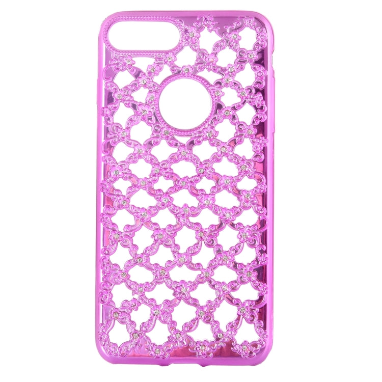 For iPhone 8 Plus & 7 Plus   Electroplating Hollowed-out Diamond Encrusted TPU Protective Case