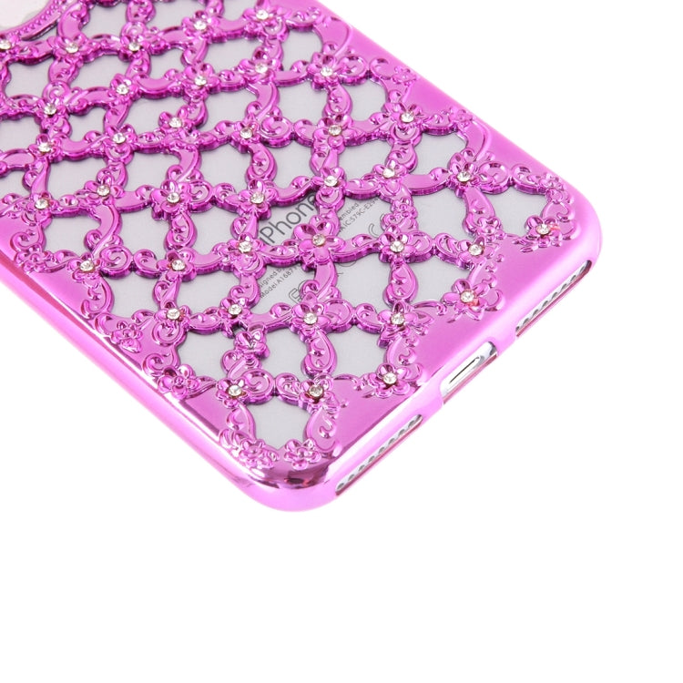For iPhone 8 Plus & 7 Plus   Electroplating Hollowed-out Diamond Encrusted TPU Protective Case
