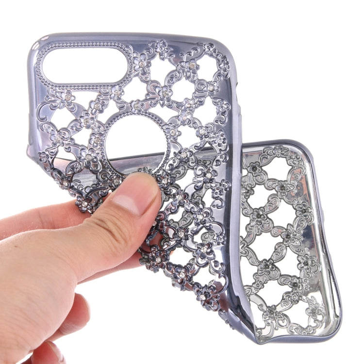 For iPhone 8 Plus & 7 Plus   Electroplating Hollowed-out Diamond Encrusted TPU Protective Case
