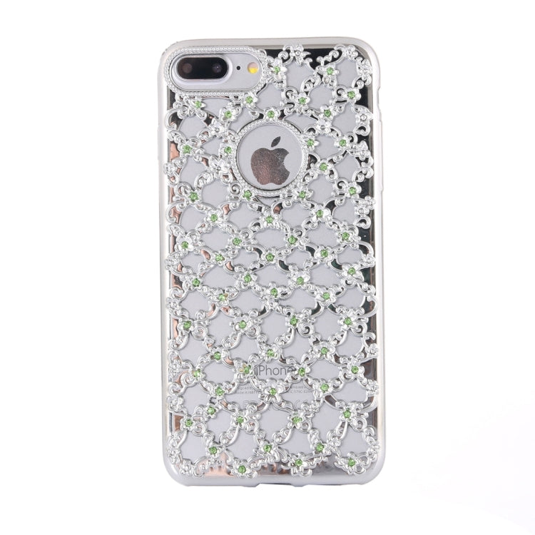 For iPhone 8 Plus & 7 Plus   Electroplating Hollowed-out Diamond Encrusted TPU Protective Case